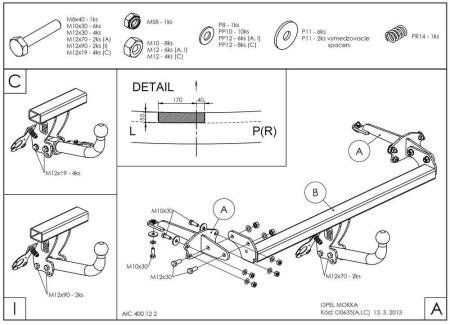 Фаркоп Galia для Chevrolet Tracker (2013-2017) № O063A