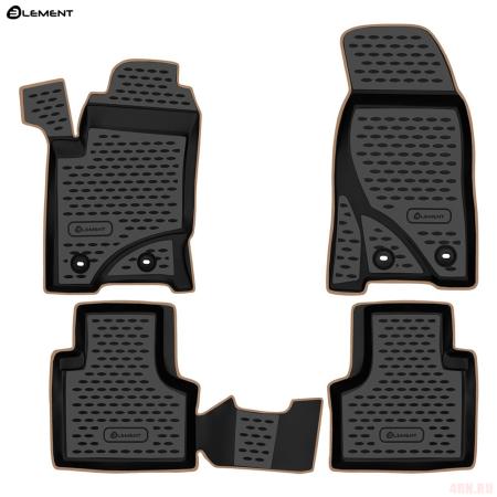 Коврики салона для Chevrolet Niva (2009-2020) с бежевым кантом № KANT.NLC.52.17.210.bg