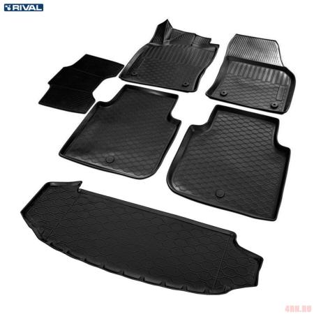 Комплект ковриков салона и багажника для Skoda Kodiaq 7 мест (2017-2024) № K15105003-1