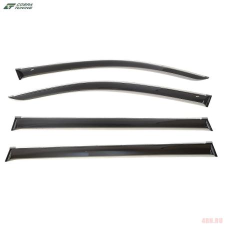 Дефлекторы окон для Mercedes GLS-Class (X167) (2019-2025) с хромированным молдингом № M37119CR