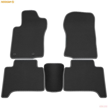 Коврики салона EVA ромб резиновые для Toyota Land Cruiser Prado 150 (2017-2025) с серым кантом № 9034030302