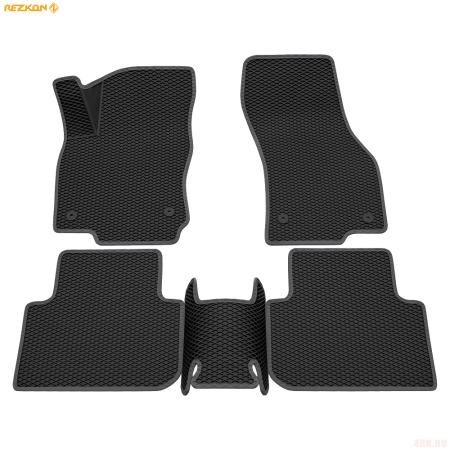 Коврики салона 3D EVA ромб резиновые для Skoda Karoq (2020-2025) с серым кантом № 9230035102