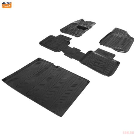 Комплект ковриков салона и багажника для Lada (ВАЗ) Vesta Cross универсал (2017-2025) без фальш пола № K9600101-3
