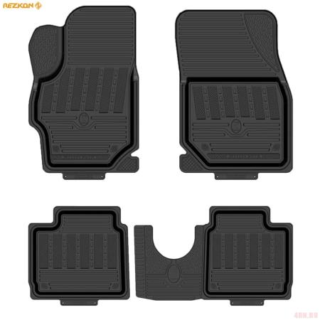 Коврики салона Rezkon резиновые для Citroen C-Elysee (2013-2022) № 1013015100