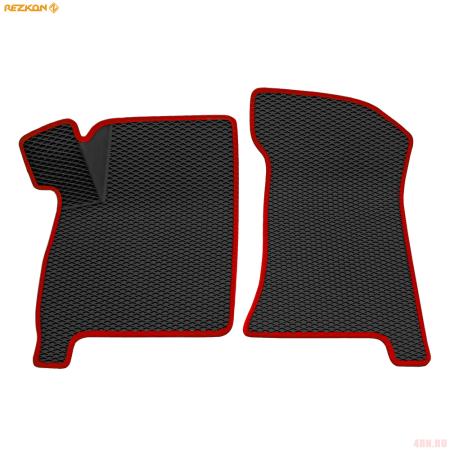 Коврики салона передние 3D EVA Ромб резиновые для Lada (ВАЗ) 2110 (1995-2007) с красным кантом № 9539050104