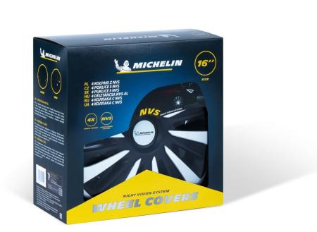 Колпаки колесные MICHELIN 16", "Калибр", серебристо-черные, 4 шт. № 300238