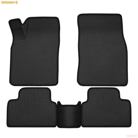 Коврики салона 3D EVA Ромб резиновые для Nissan Qashqai (2014-2021) с черным кантом № 9225020201