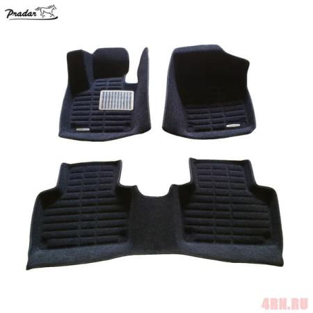 Коврики салона Pradar 3D текстильные для Volvo XC90 (2015-2025) с металлическим подпятником № SI 19-00280