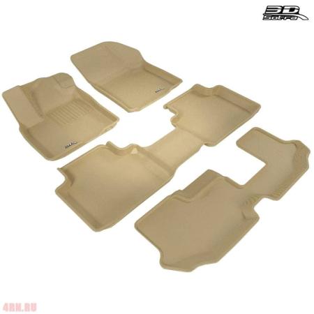 Коврики салона Sotra Liner 3D Lux текстильные для Volkswagen Teramont (2017-2025) бежевые № ST 74-00660