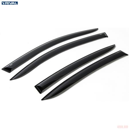 Дефлекторы окон Rival для Mazda 6 (2014-2025) с молдингом № 83802001
