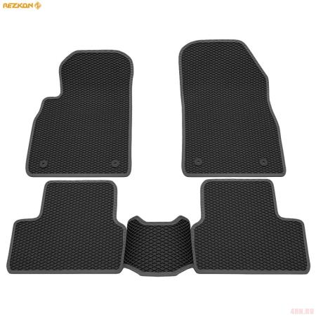 Коврики салона Rezkon EVA резиновые для Opel Astra J (2010-2016) с серым кантом № 9026010102
