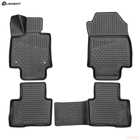 Коврики салона 3D для Toyota RAV4 (2019-2025) с черным кантом № KANT.ELEM3D02259210k.blk