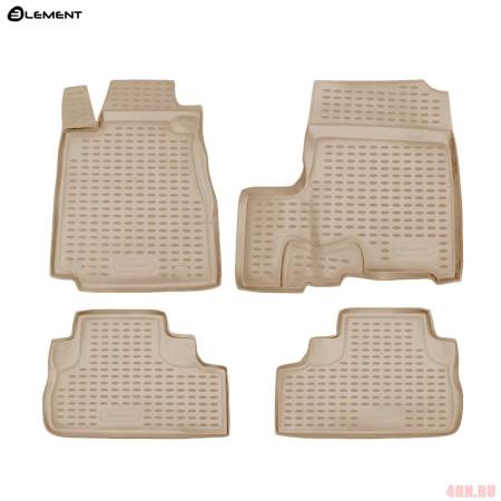 Коврики салона Element для Honda CR-V (с савбуфером) (2007-2012) бежевые № NLC.18.16.212