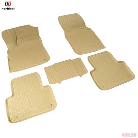 Коврики салона Norplast 3D бежевые для Audi Q7 5 мест (2015-2025) № NPA11-C05-774-B
