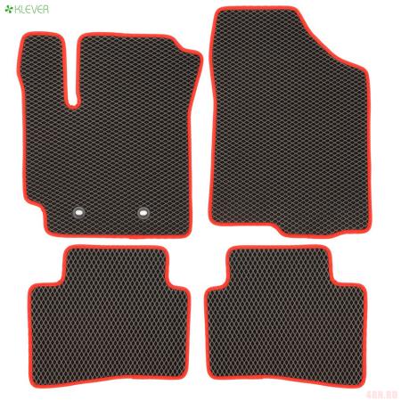 Коврики салона EVA для Kia Seltos 2WD/4WD (2020-2025) с красной окантовкой 4 шт. № EVA.R.0502506522110k