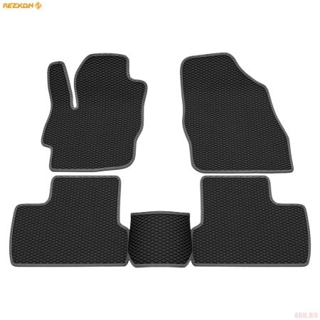 Коврики салона Rezkon EVA резиновые для Mazda 3 (2009-2013) с серым кантом № 9023010102