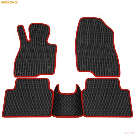 Коврики салона EVA резиновые для Mazda 3 (2013-2018) с красным кантом № 9023010204