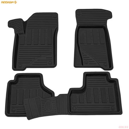 Коврики салона Rezkon резиновые для Chevrolet Niva (2123) (2002-2009) Comfort № 1039040300
