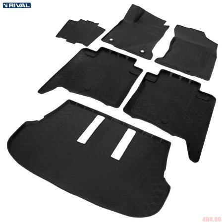 Комплект ковриков салона и багажника для Toyota Fortuner 7 мест (2015-2025) № K15707003-1