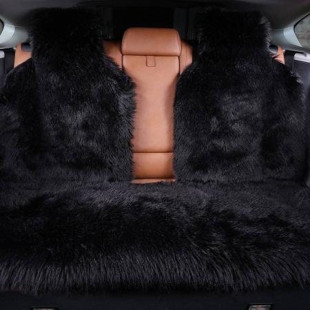 Накидка на заднее сиденье, (искусственный мех, длинный ворс) 1 шт № iHOU001
