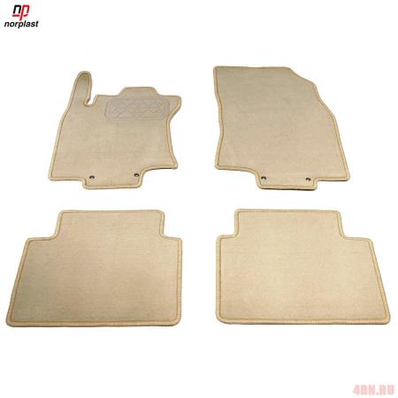 Коврики салона Norplast текстильные для Nissan X-Trail (T32) (2015-2022) бежевые № NPA10-VTe610-812-B