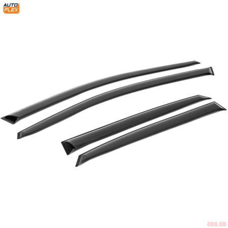 Дефлекторы окон AutoFlex для Volkswagen Polo седан (2010-2020) литьевой поликарбонат № 858101