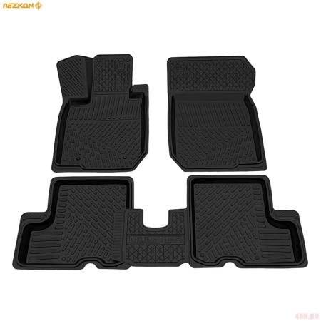 Коврики салона Rezkon резиновые для Renault Duster 4x2 (2012-2015) № 1029005100