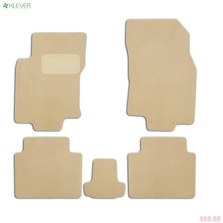Коврики салона Klever текстильные Premium для Nissan X-Trail (2014-2022) 5 шт. бежевые № KLEVER04365422112kh