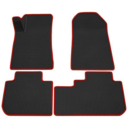 Коврики салона 3D Eva ромб резиновые для Haval F7 (2019-2024) с красным кантом № 9257010104