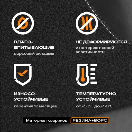 Коврики салона Rezkon Transformer резиновые для Nissan Almera (2013-2018) № 3025005200