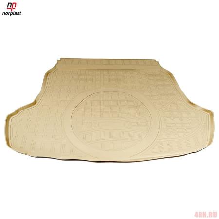 Коврик в багажник Norplast для Hyundai Sonata (2017-2019) (с выступом под запаску) бежевый № NPA00-T31-621-B