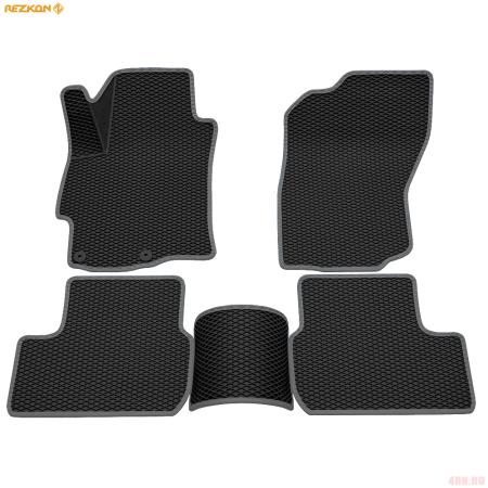 Коврики салона 3D EVA Ромб резиновые для Mitsubishi Lancer 10 (2007-2015) с серым кантом № 9224010202