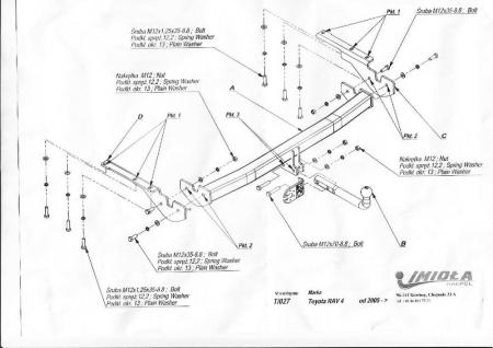 Фаркоп Imiola для Toyota RAV4 (2005-2010) № T.027