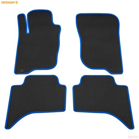 Коврики салона EVA резиновые для Mitsubishi L200 (2008-2015) с синим кантом № 9024025103