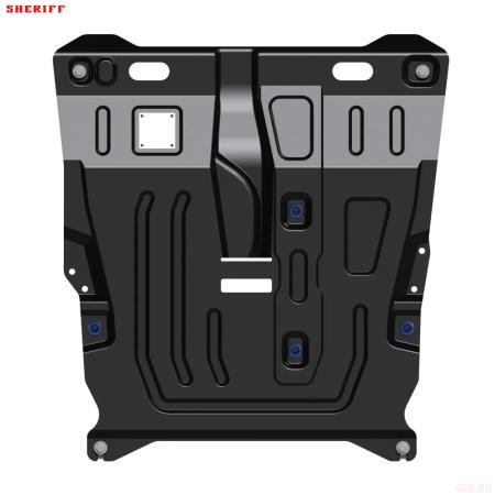 Защита картера и КПП для Mitsubishi Lancer X (2007-2017) № 14.1530