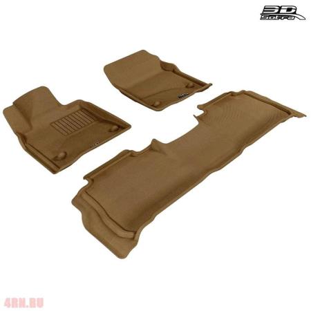 Коврики салона Liner 3D Lux бежевые для Toyota Land Cruiser 200 (2007-2011) № STR74-00228
