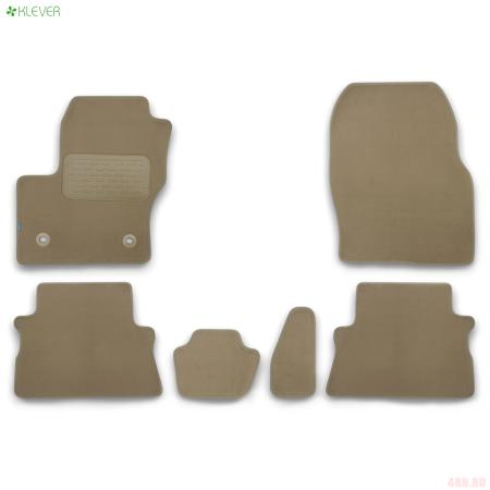 Коврики салона текстильные Premium для Ford Kuga (2013-2016) 6 шт. бежевые № KLEVER04164122112kh