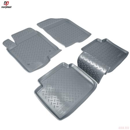 Коврики салона для Hyundai Sonata NF (2005-2010) серые № NPL-Po-31-15-G