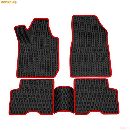 Коврики салона 3D EVA ромб резиновые для Renault Arkana (2019-2025) с красным кантом № 9229040104