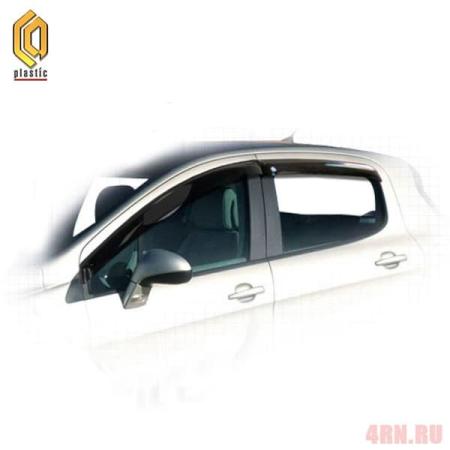 Дефлекторы окон CA Plastic Classic полупрозрачные для Peugeot 308 хетчбек (2009-2011) № 2010030303789