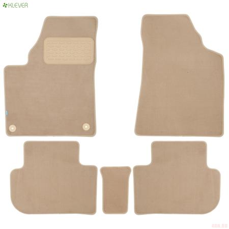 Коврики салона текстильные Premium для FAW Bestune T77 (2021-2025) 5 шт. бежевые № KLEVER0406201522112kh