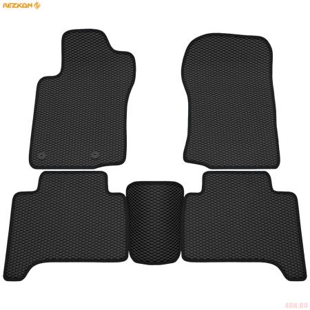 Коврики салона EVA ромб резиновые для Toyota Land Cruiser Prado 150 (2017-2025) с черным кантом № 9034030301