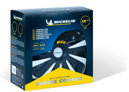 Колпаки колесные MICHELIN 15", "Калибр", серебристо-черные, 4 шт. № 300237