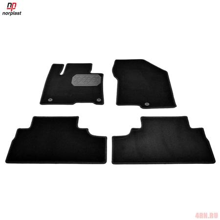 Коврики салона Norplast текстильные для Hyundai Santa Fe (2018-2020) 7 мест № NPA10-VTe310-531