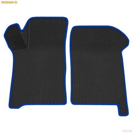 Коврики салона передние 3D EVA Ромб резиновые для Lada (ВАЗ) Samara 2108-2115 с синим кантом № 9539010103