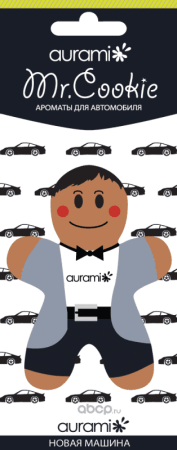 Ароматизатор пропитанный подвесной пластинка Mr. Coockie Новая машина AURAMI CK-205