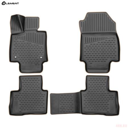 Коврики салона 3D для Toyota RAV4 (2019-2025) с бежевым кантом № KANT.ELEM3D02259210k.bg