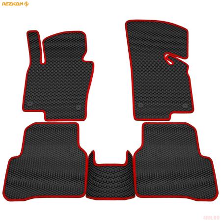 Коврики салона EVA резиновые для Volkswagen Passat B7 (2011-2015) с красным кантом № 9035015204