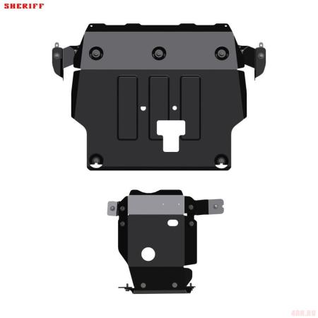Защита картера и редуктора для Hyundai Creta (2016-2020) № 10.3202