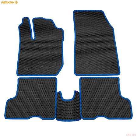 Коврики салона EVA соты резиновые для Lada (ВАЗ) XRAY (2015-2022) optima, с синим кантом № 9139055103